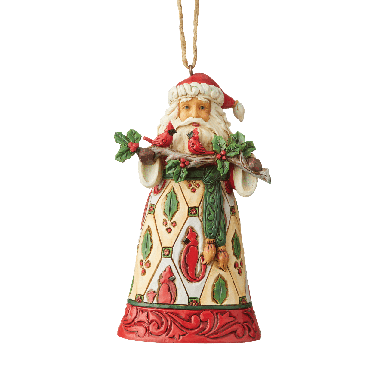 Santa with Cardinals Ornament - Kringles Christmas Shop