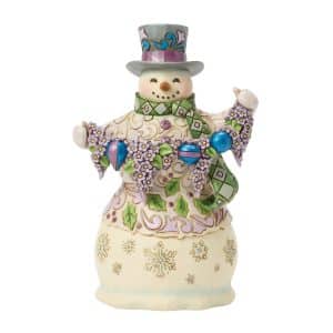 Purple Snowman Figurine
